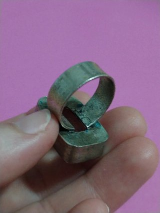 Anello argento tormalina bianco turchese