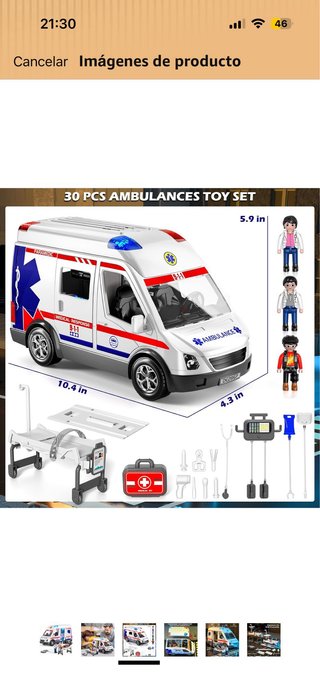 Ambulancia de juguete con apertura superior