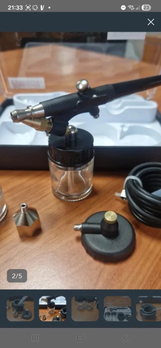 Aerógrafo con manguera y accesorios