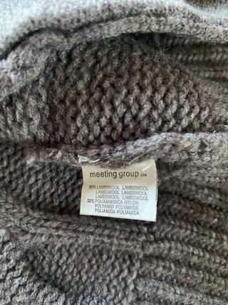 Cardigan lana grigio senza maniche con cappuccio