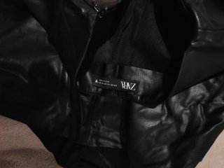 Falda de cuero Zara Negra