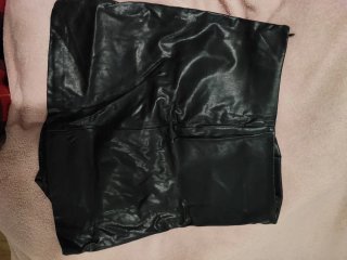 Falda de cuero Zara Negra