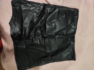 Falda de cuero Zara Negra