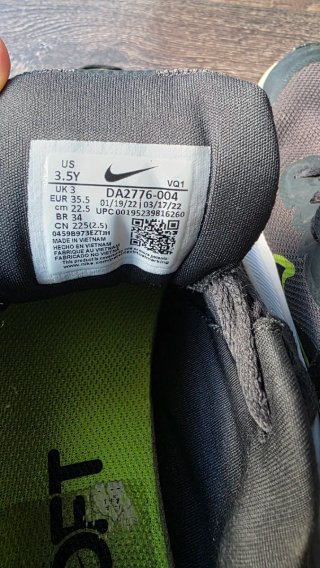 Zapatillas Nike Talla 35.5 Gris/Verde