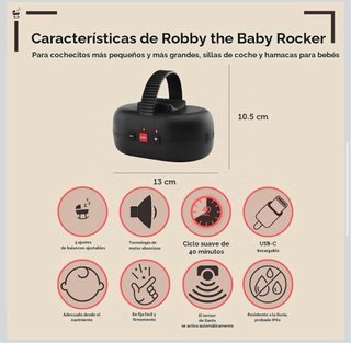 ZAZU Robby Dondolo per passeggino automatico, spessore regolabile, timer 40 min, sensore di tiro, ricaricabile USB-C, resistente all'acqua, universale per passeggini e sedie