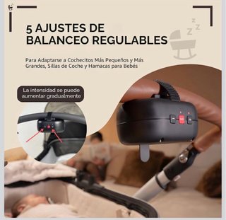 ZAZU Robby Dondolo per passeggino automatico, spessore regolabile, timer 40 min, sensore di tiro, ricaricabile USB-C, resistente all'acqua, universale per passeggini e sedie