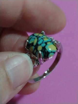 Anello argento naturale pietra turchese