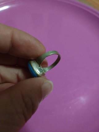 Anello argento con naturale turchese