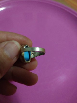 Anello argento con naturale turchese
