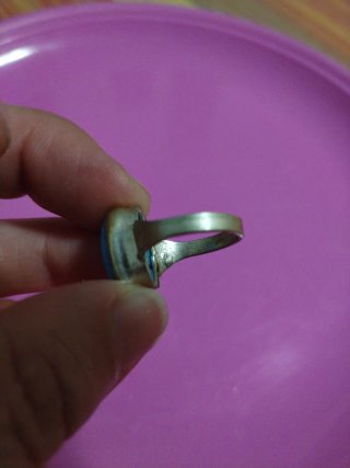 Anello argento con naturale turchese