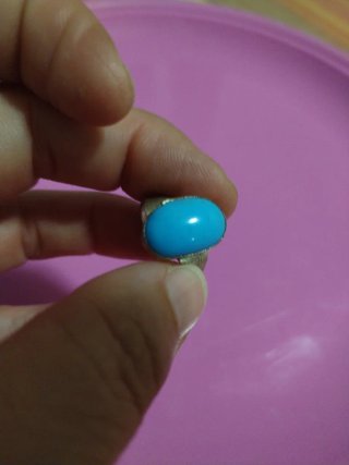 Anello argento con naturale turchese