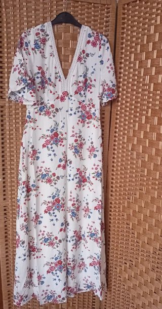 Vestido largo floral blanco