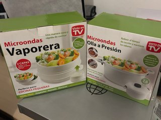 Olla a presión microondas plástico y Vaporeta