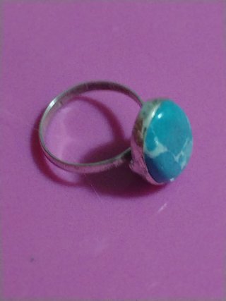 Anello argento 925 con pietra turchese larimar