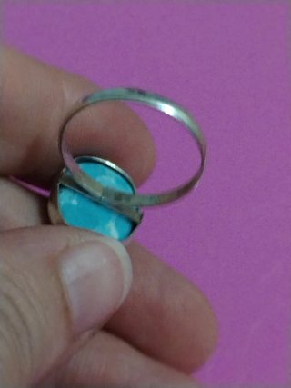Anello argento 925 con pietra turchese larimar