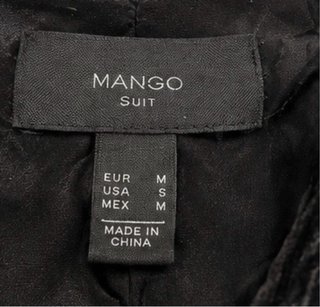 Casaco Mango Suit Veludo Preto Tamanho M