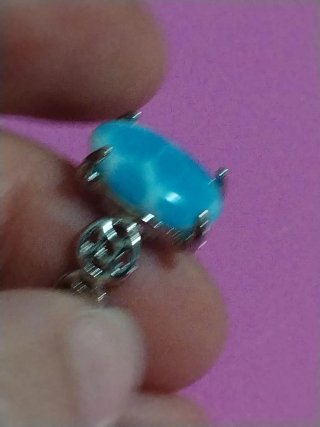 Anello argento galvanizzato con turchese