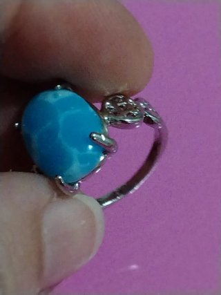 Anello argento galvanizzato con turchese