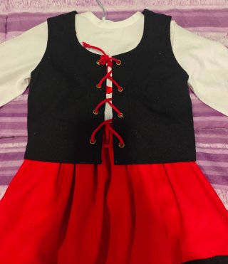 Abito Asturiana/Pastora per Bambina Fatto a Mano