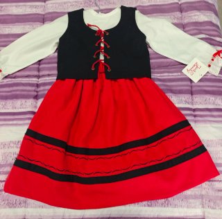 Abito Asturiana/Pastora per Bambina Fatto a Mano