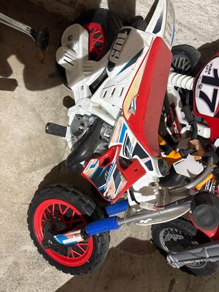Moto Eléctrica Infantil Motocross Roja y Blanca