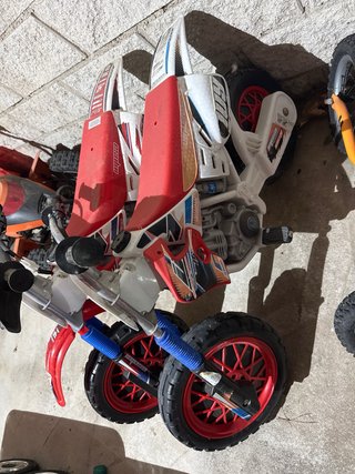 Moto Eléctrica Infantil Motocross Roja y Blanca
