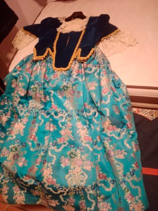 Traje Novia Alicantina Niña Azul y Dorado