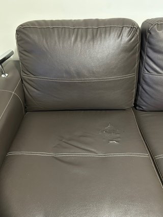Sofá Chaiselongue Piel Marrón Oscuro