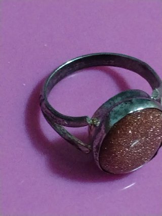 Anello argento galvanizzato naturale eliolite