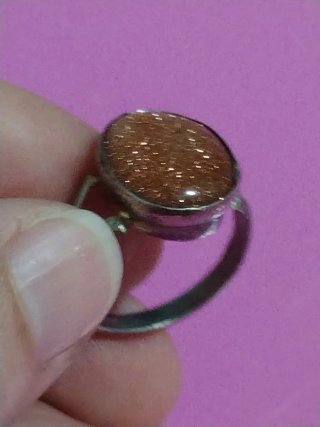 Anello argento galvanizzato naturale eliolite