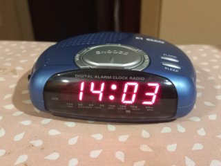 Radio Reloj Despertador Elco Azul
