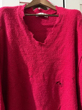 Jersey Zara Rosa Desgastado Talla S