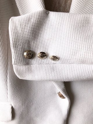 Blazer Zara Blanco Talla L Poco Uso