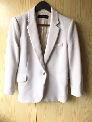 Blazer Zara Blanco Talla L Poco Uso