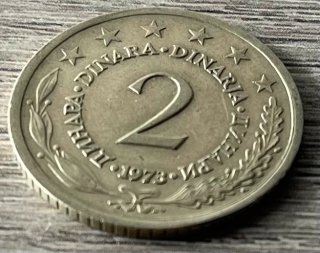 Moneta 2 Dinari Jugoslavia 1973