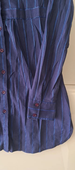 Camisa Larga Rayas Azulón