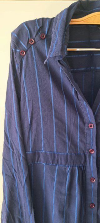 Camisa Larga Rayas Azulón