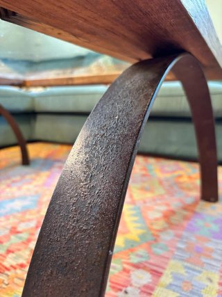 Mesa de centro madera de teca  y cristal