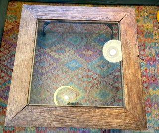 Mesa de centro madera de teca  y cristal