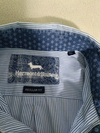 Camisa Harmont & Blaine Rayas Azul y Blanca