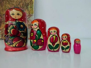 Juego 5 Matrioshkas Madera Nuevas