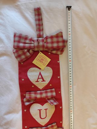 Cartel navideño corazones blancos AUGURI