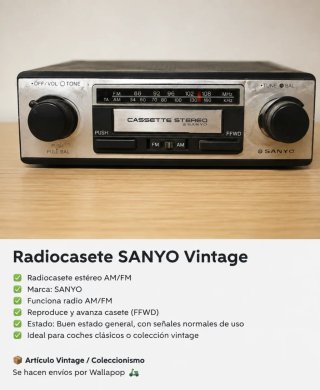 Radiocasete SANYO Vintage AM/FM