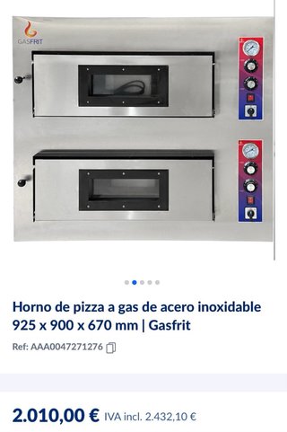 Horno de Pizza a Gas Doble camara