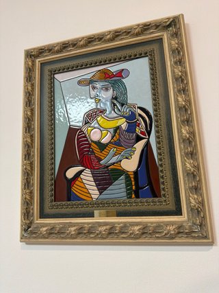 Cuadro Cerámico Antiguo Retrato Mujer