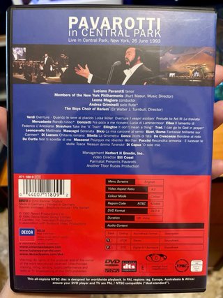 Pack DVDs Pavarotti: Aida 1981 + Central Park 1993