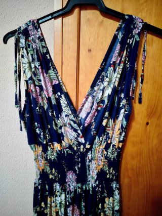 Vestido largo estampado floral Talla única L y Xl