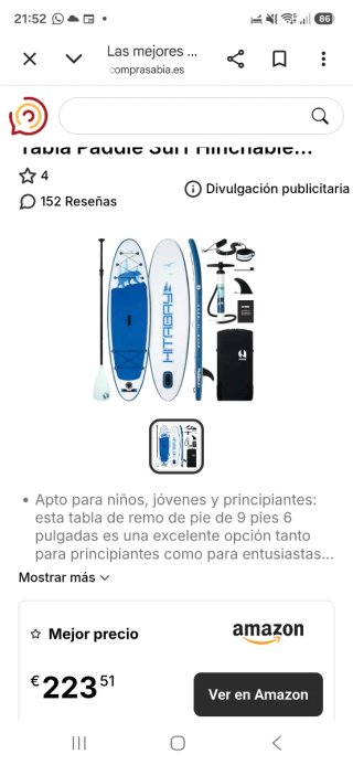 Tabla de Padel Surf Hítabay + Accesorios
