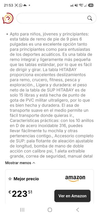 Tabla de Padel Surf Hítabay + Accesorios