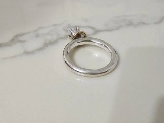 Anillo Pandora Perla Oro y Plata